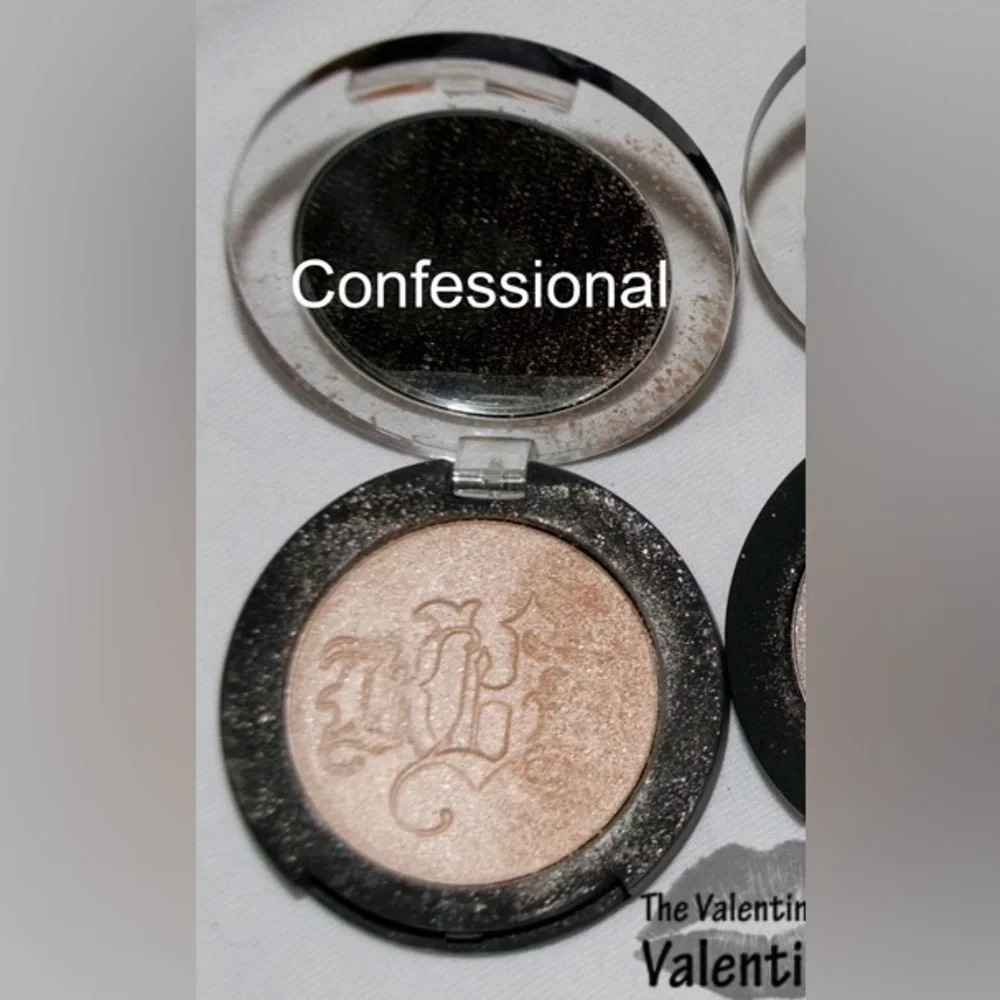 Kat Von D Rock n Roll Eyeshadow Duos Confessional Glitter Champagne Gold NIB